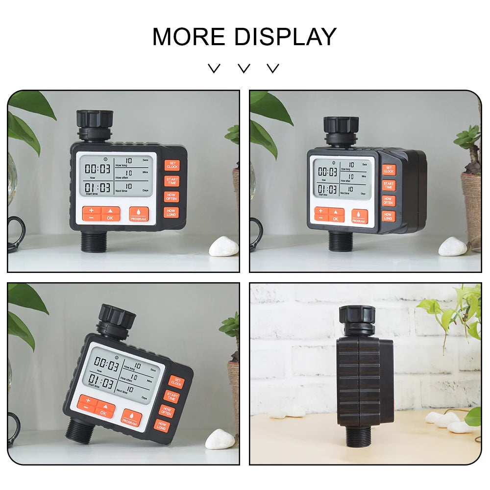 Large Screen Display Garden Watering Timer Digital Programmable Irrigation Controller Lawn Flower Plant Automatic Watering Tool