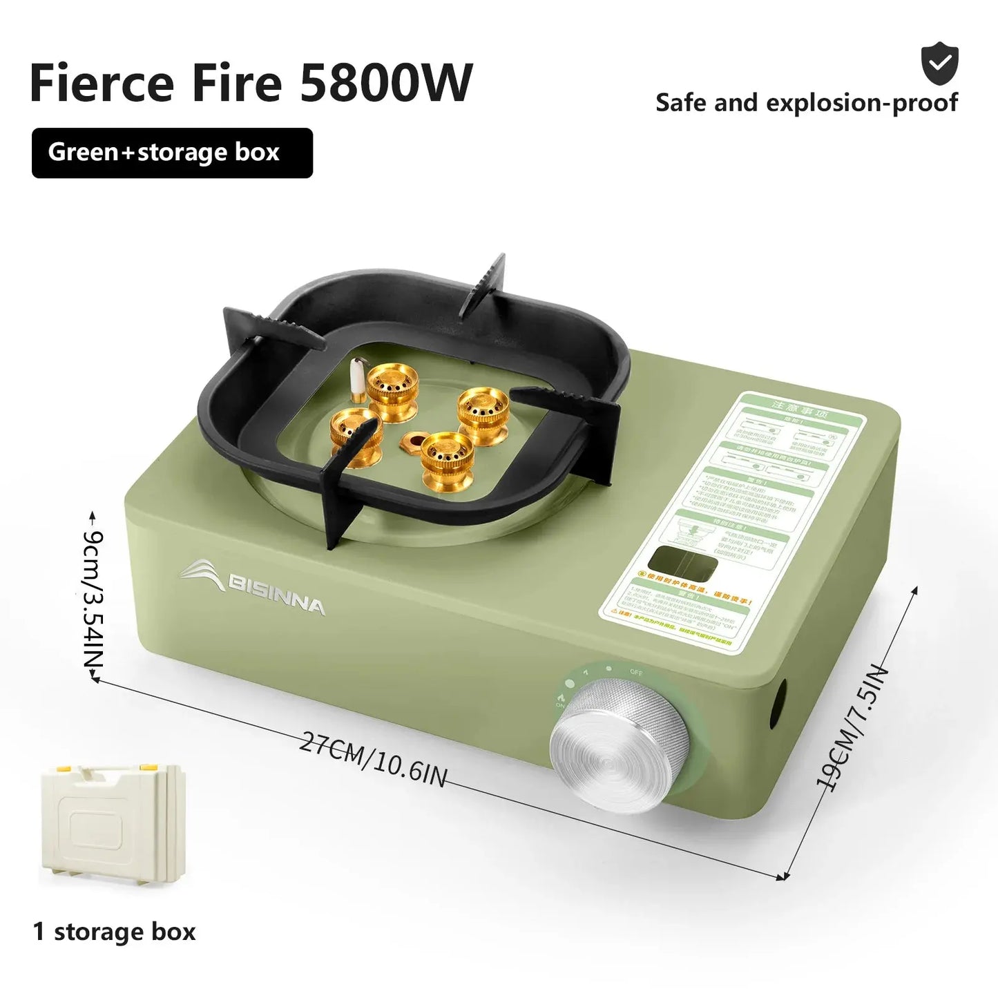 BISINNA Camping Gas Stove 5800W High Firepower Outdoor Portable Cassette Burner for Picnic Hiking Trekking WardBoyzPROShop