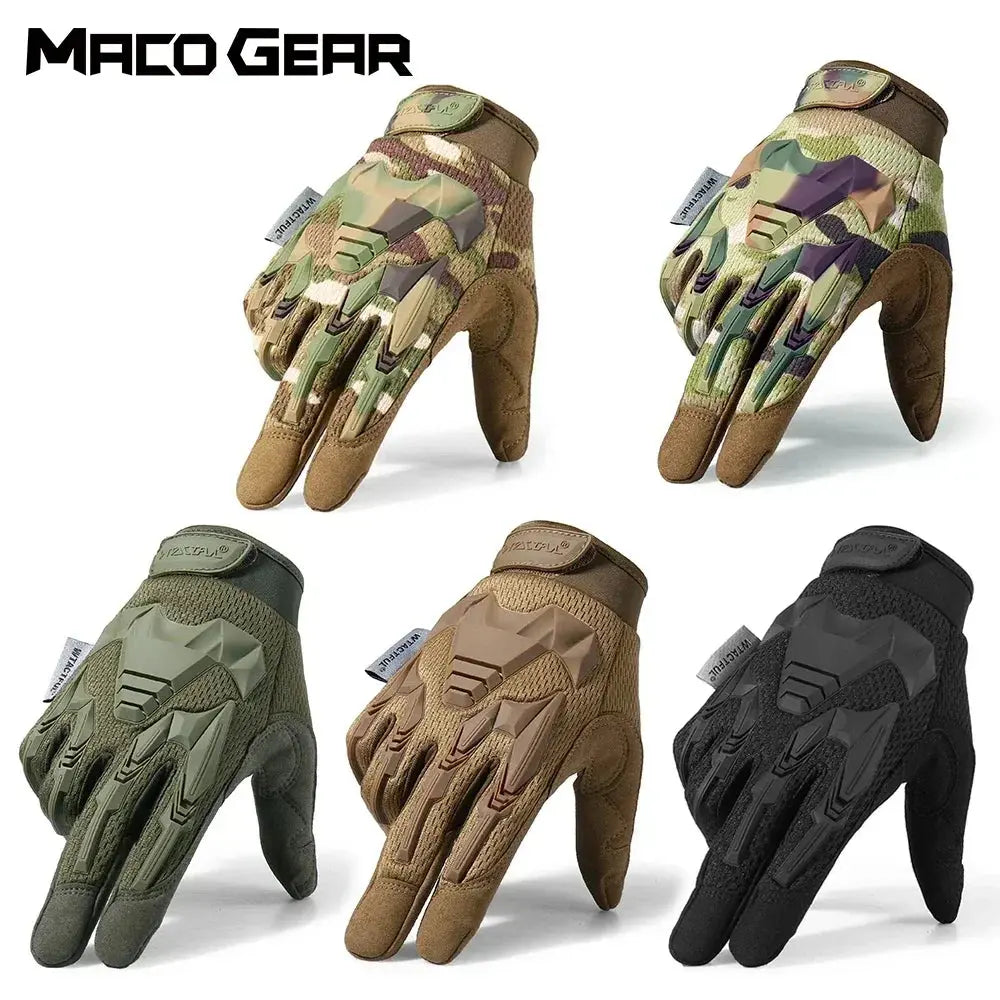 Multicam Tactical Glove Camo Army Military Combat Airsoft Bicycle Outdoor Hiking Shooting Paintball Hunting Full Finger Gloves WardBoyzPROShop