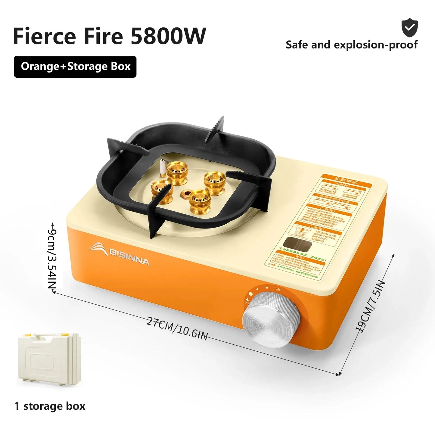 BISINNA Camping Gas Stove 5800W High Firepower Outdoor Portable Cassette Burner for Picnic Hiking Trekking WardBoyzPROShop