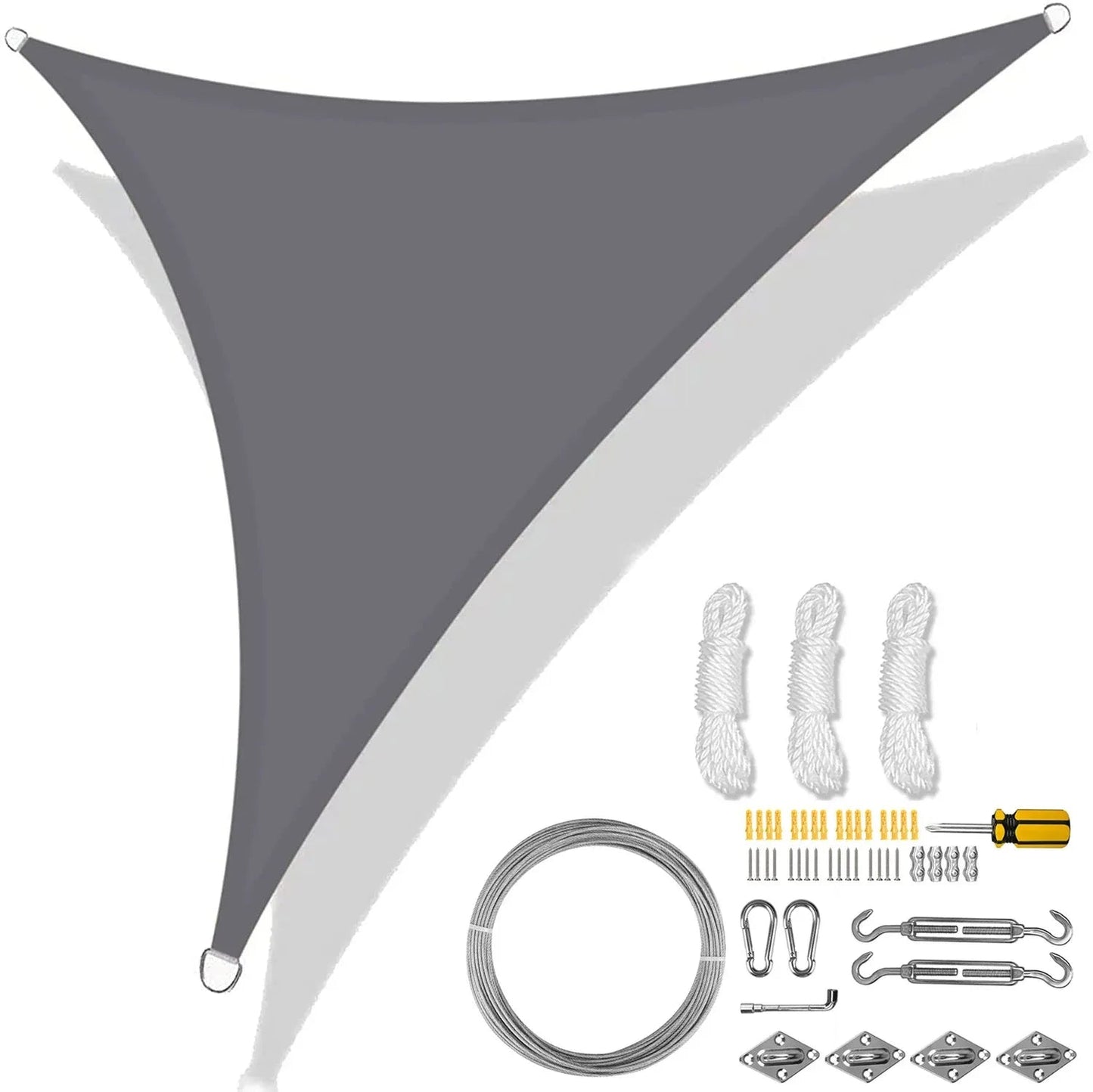 5/3.6/3/2M Triangle Shade Sail Waterproof Sunshade Sail Canopy 98%UV Block Awning with Free Rope for Garden Patio Pergola Gazebo WardBoyzPROShop
