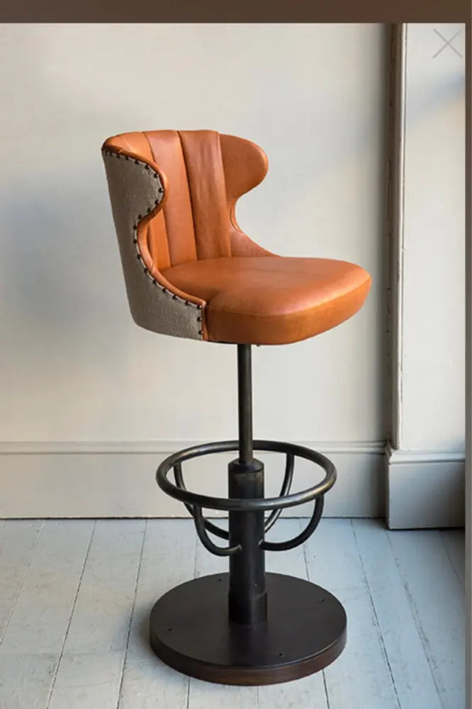 Customized Bar Stool - Adjustable Height Leather Padded Backrest for Comfortable Seating in Home Or Office