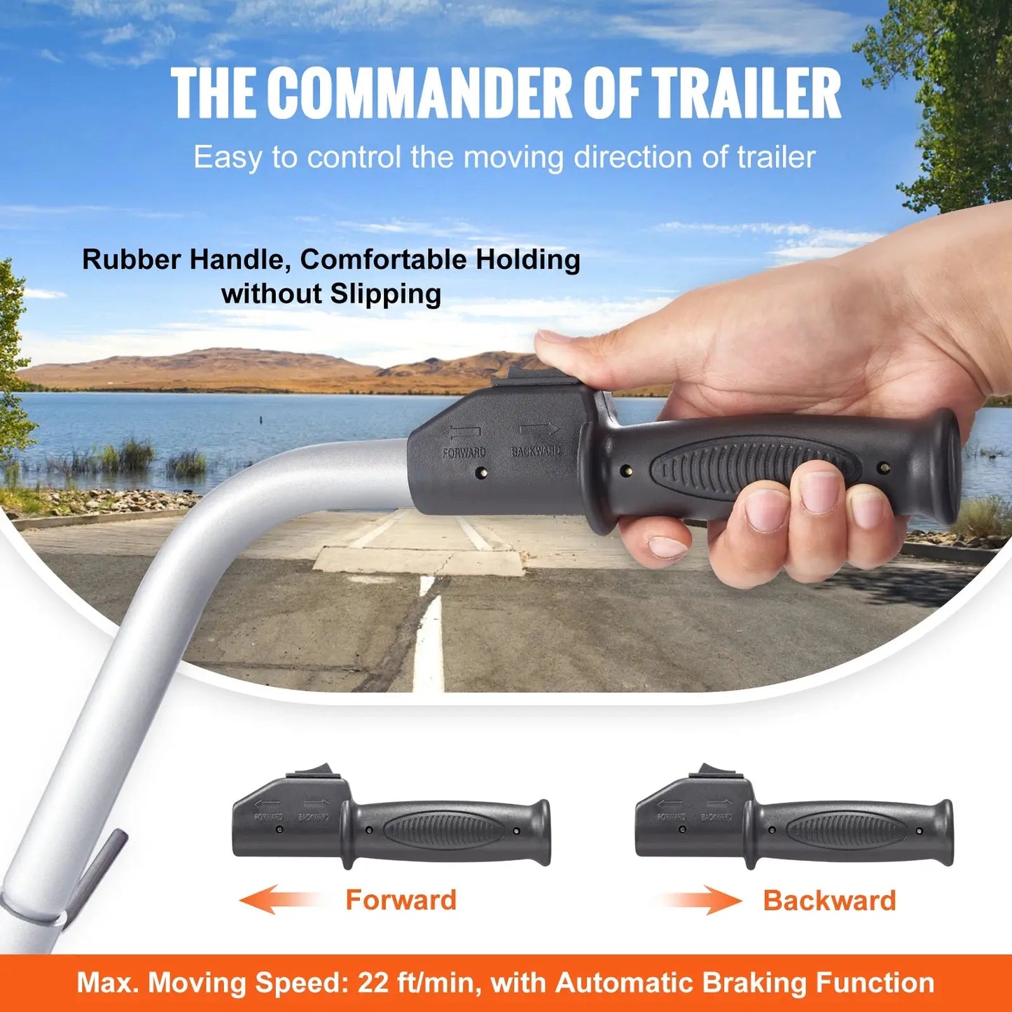 VEVOR 5000lbs Electric Trailer Dolly 12V Trailer Jockey Wheel with 22 ft/min Speed & Adjustable Height for Moving Caravan Boat WardBoyzPROShop