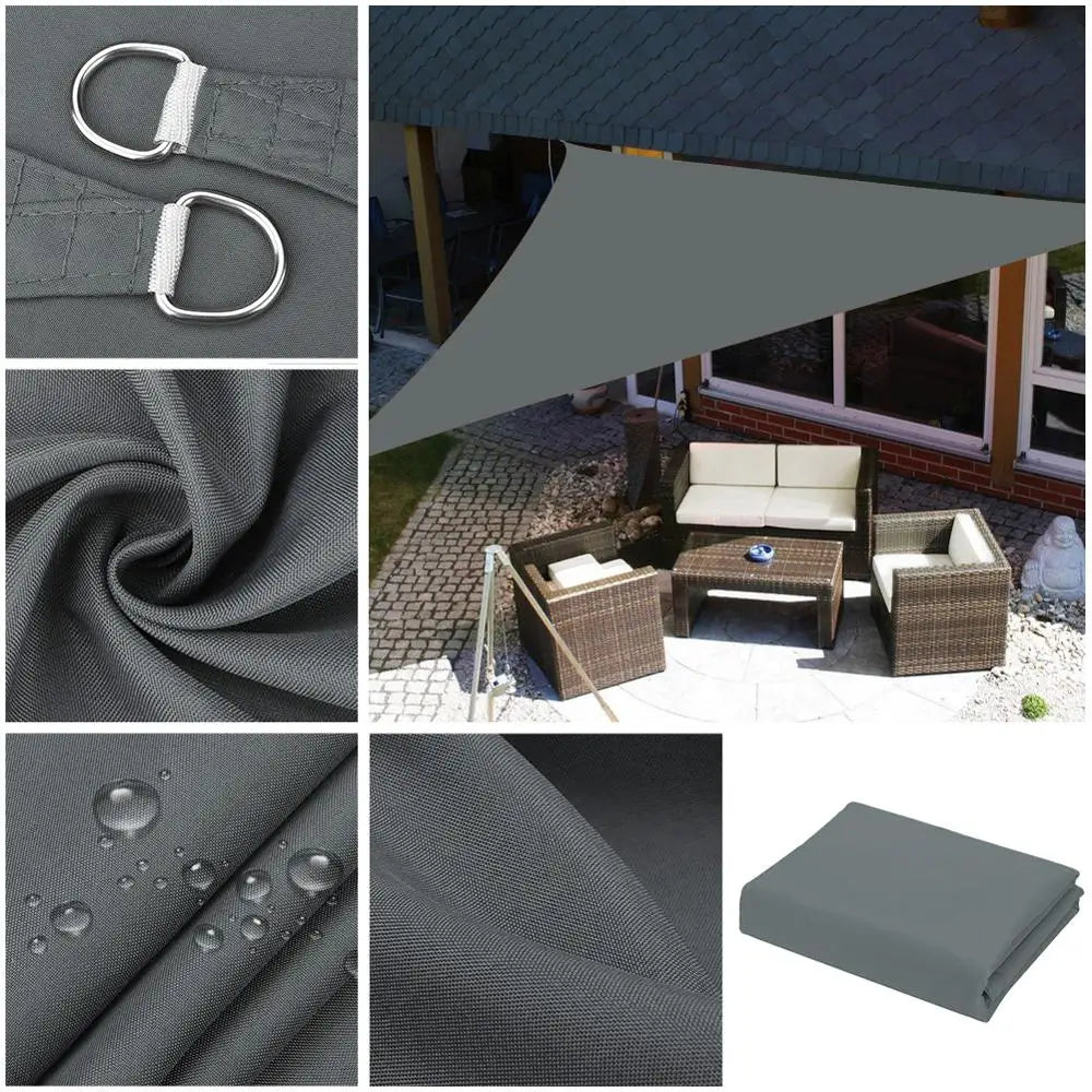 5/3.6/3/2M Triangle Shade Sail Waterproof Sunshade Sail Canopy 98%UV Block Awning with Free Rope for Garden Patio Pergola Gazebo WardBoyzPROShop
