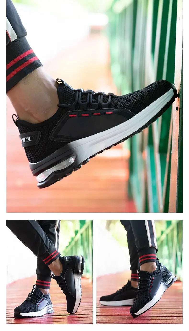 Lightweight Men's Safety Shoes Steel Toe Men's Work Shoes Slip Resistant Reinforced Shoes Man Fashion Breathable Sneaker WardBoyzPROShop