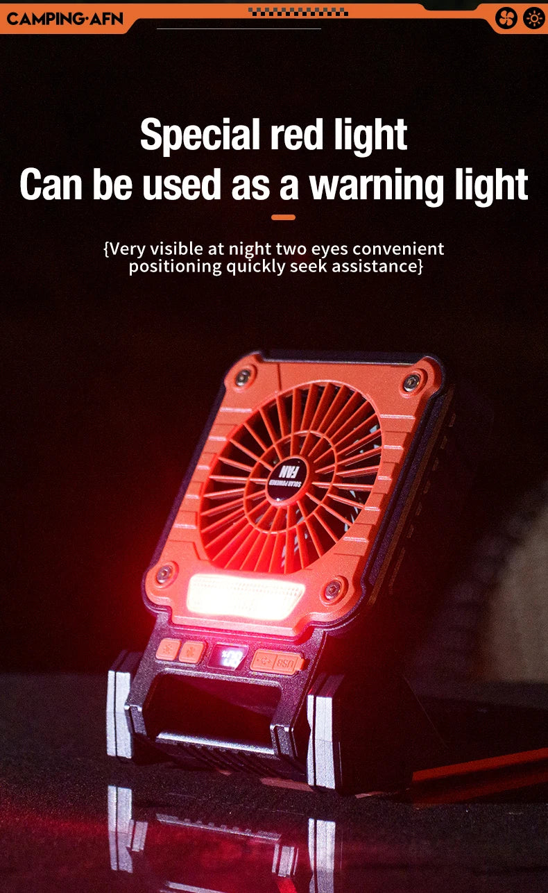 Outdoor camping fan portable USB tent lighting LED multifunctional Amazon camping solar electric fan WardBoyzPROShop