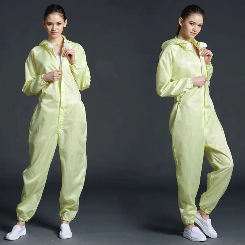 One-piece Coveralls Clean Clothes Hood Cleanroom Garments Clean Food Dust-proof Paint Work Clothing Unisex Protective Overalls