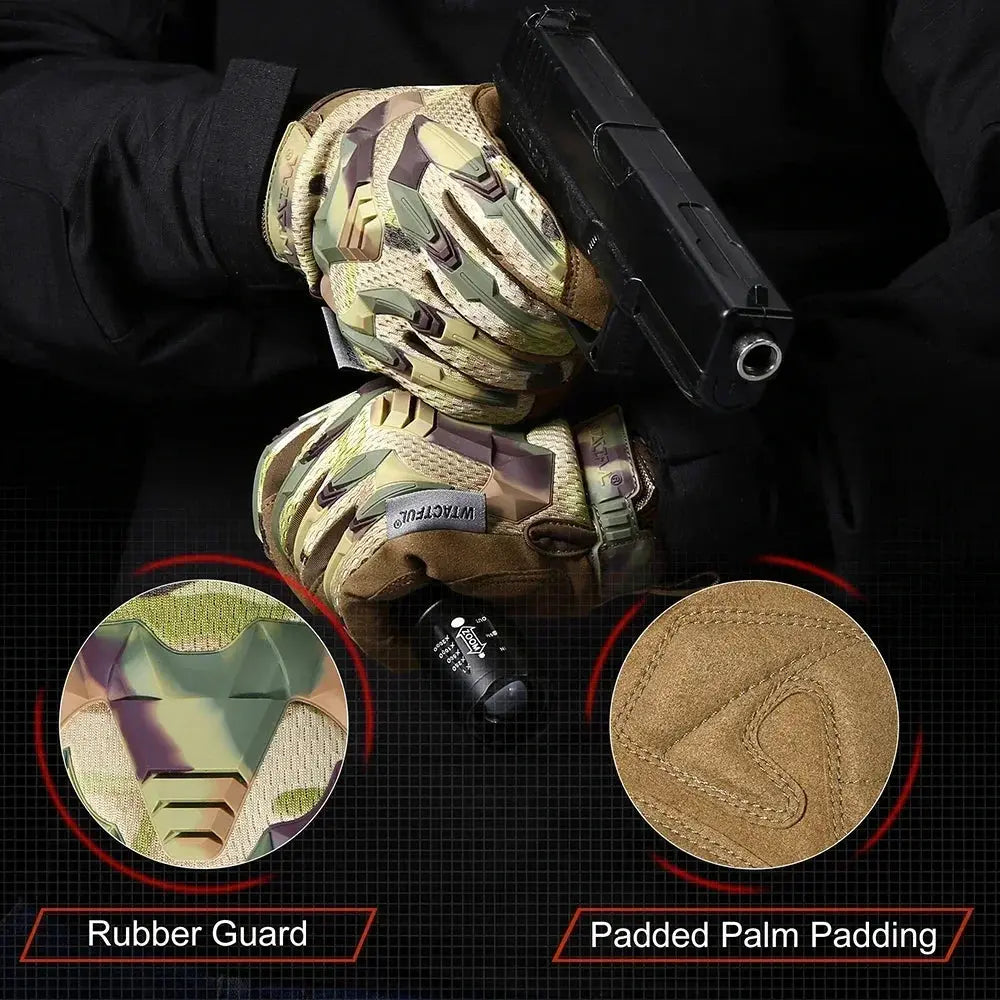 Multicam Tactical Glove Camo Army Military Combat Airsoft Bicycle Outdoor Hiking Shooting Paintball Hunting Full Finger Gloves WardBoyzPROShop