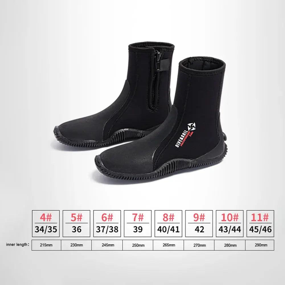 Neoprene Diving Boots Water Boots Lightweight 5mm Surfing Snorkeling Diving Boots for Diving Snorkeling Surfing WardBoyzPROShop