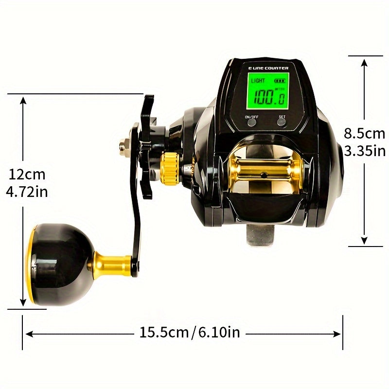 1pc 6.3:1 Gear Ratio Electronic Fishing Reel, Large Screen Counting Baitcasting Reel, Digital Display Fishing Reel With 26.46LB Brake Force, Fishing Tackle For Saltwater WardBoyzPROShop