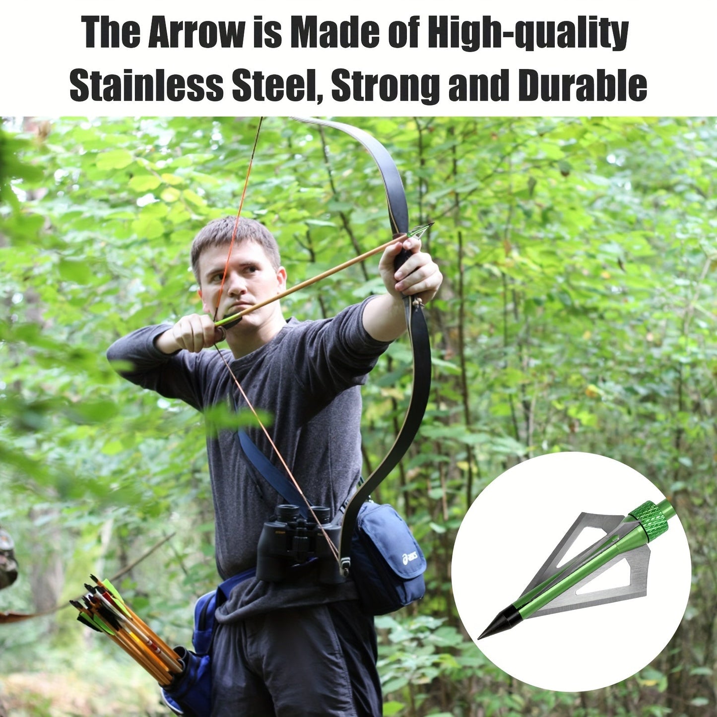 12pcs Archery Hunting Arrowheads, 100 Grain Archery Broadheads, with Storage Box, for Crossbow Recurve Bow, Compound Bow WardBoyzPROShop