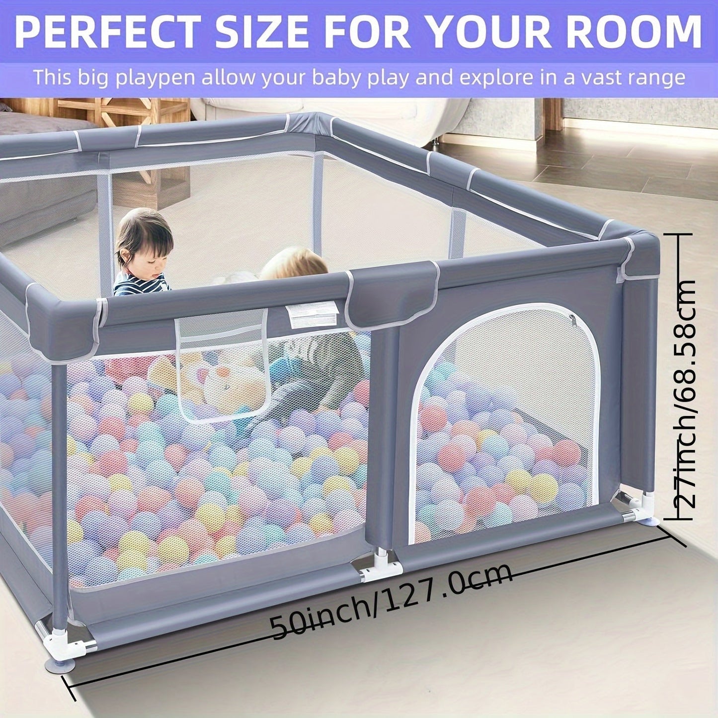 Secure Baby Gate Play Enclosure With Soft Breathable Mesh, Baby Activity/play Enclosure, Toddler Portable Baby Play Area, Indoor And Outdoor, Large Children's Activity Center WardBoyzPROShop
