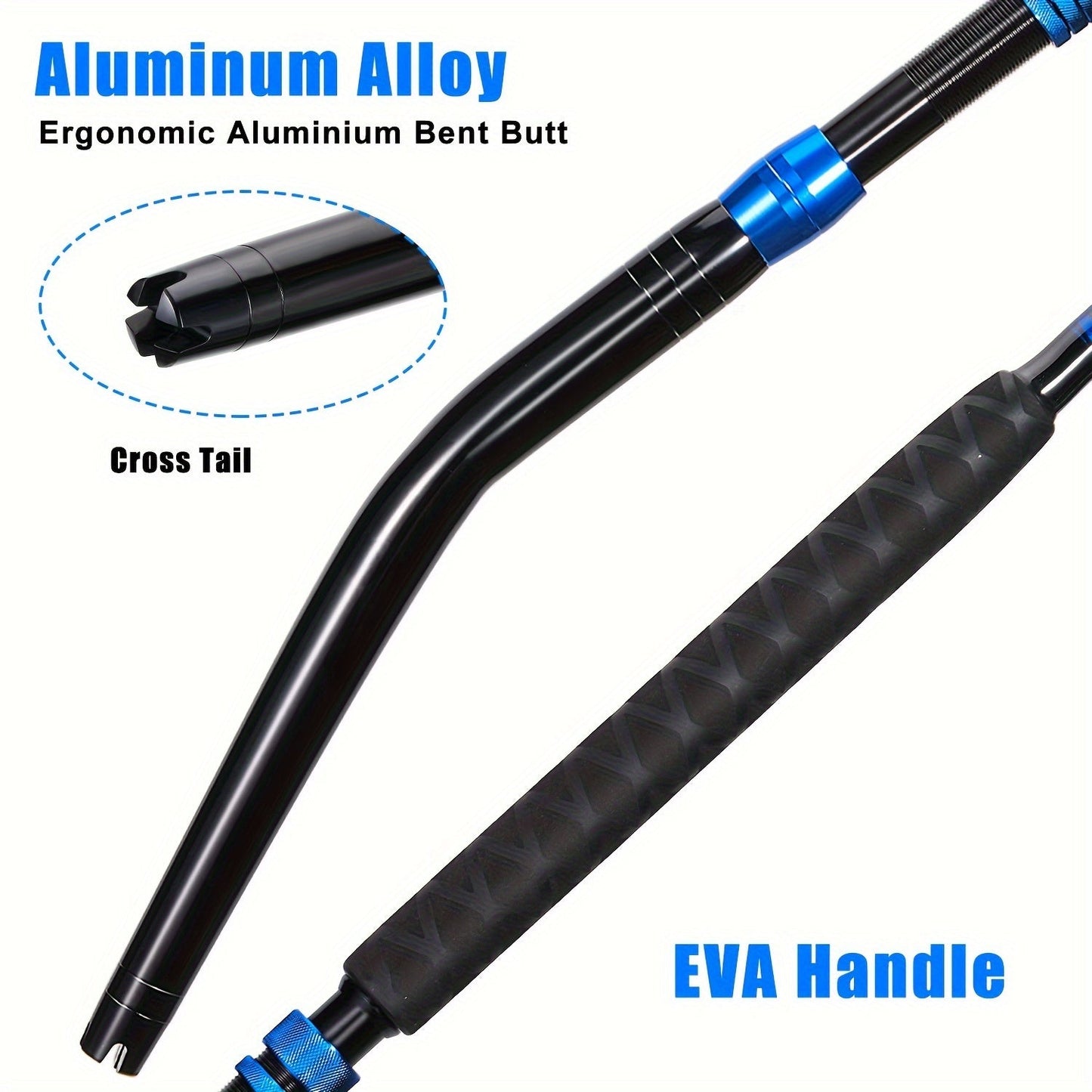 Sougayilang Heavy-Duty Carbon Fiber Boat Fishing Rod - Blue, Ambidextrous Grip for Deep Sea & Trolling WardBoyzPROShop