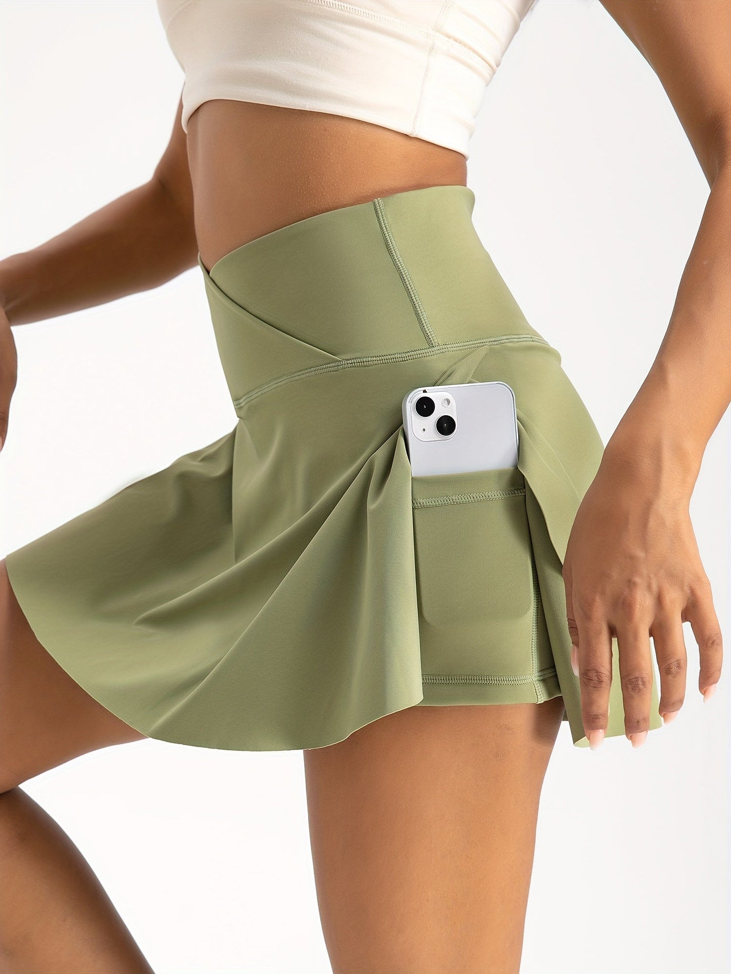 Women's 2-in-1 Tennis Skirt With Inner Pocket Shorts - High Waist Golf And Yoga Activewear WardBoyzPROShop