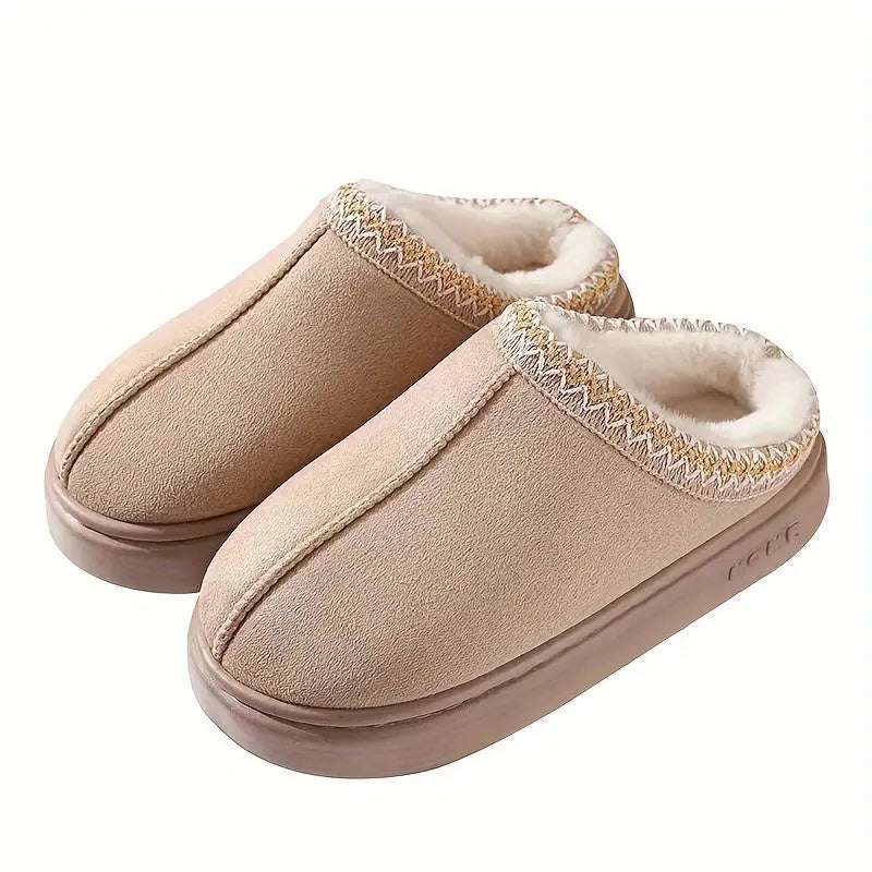Winter Lace Fashion Cotton Slippers For Men And Women Casual Couples Indoor And Outdoor Warm Cotton Shoes, Cold And Comfortable Shoes, Bread Shoes WardBoyzPROShop
