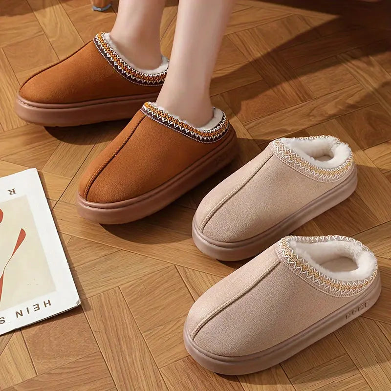Winter Lace Fashion Cotton Slippers For Men And Women Casual Couples Indoor And Outdoor Warm Cotton Shoes, Cold And Comfortable Shoes, Bread Shoes WardBoyzPROShop
