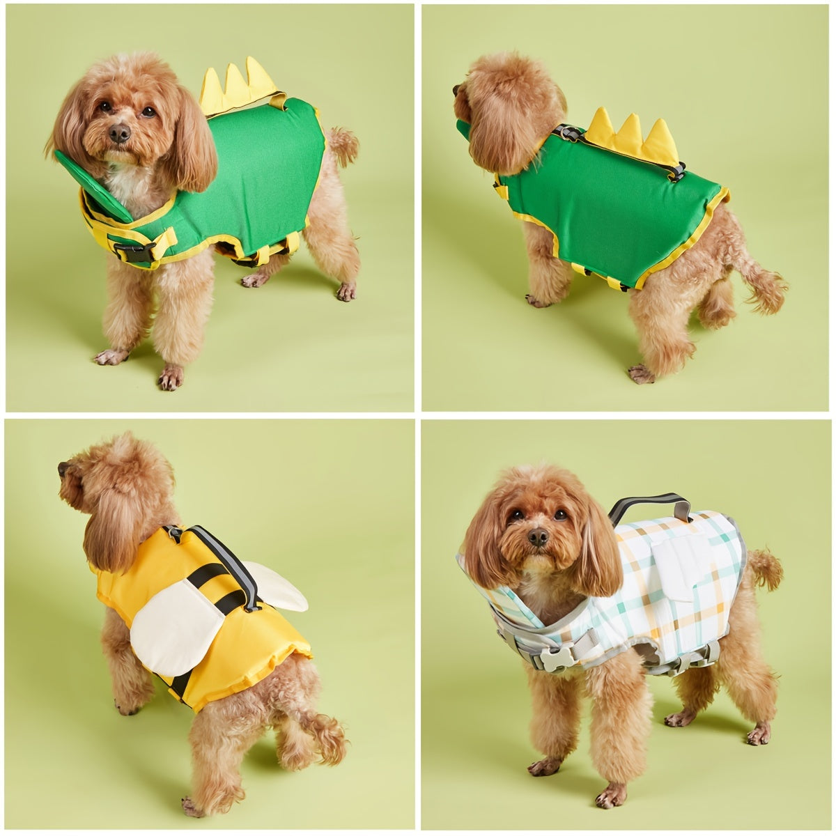 Adorable Bee-Themed Dog Life Jacket with Dinosaur Wings - Adjustable Safety Swim Vest for Small to Large Breeds, Hand-Wash Only, Dog Life Jacket for Swimming WardBoyzPROShop
