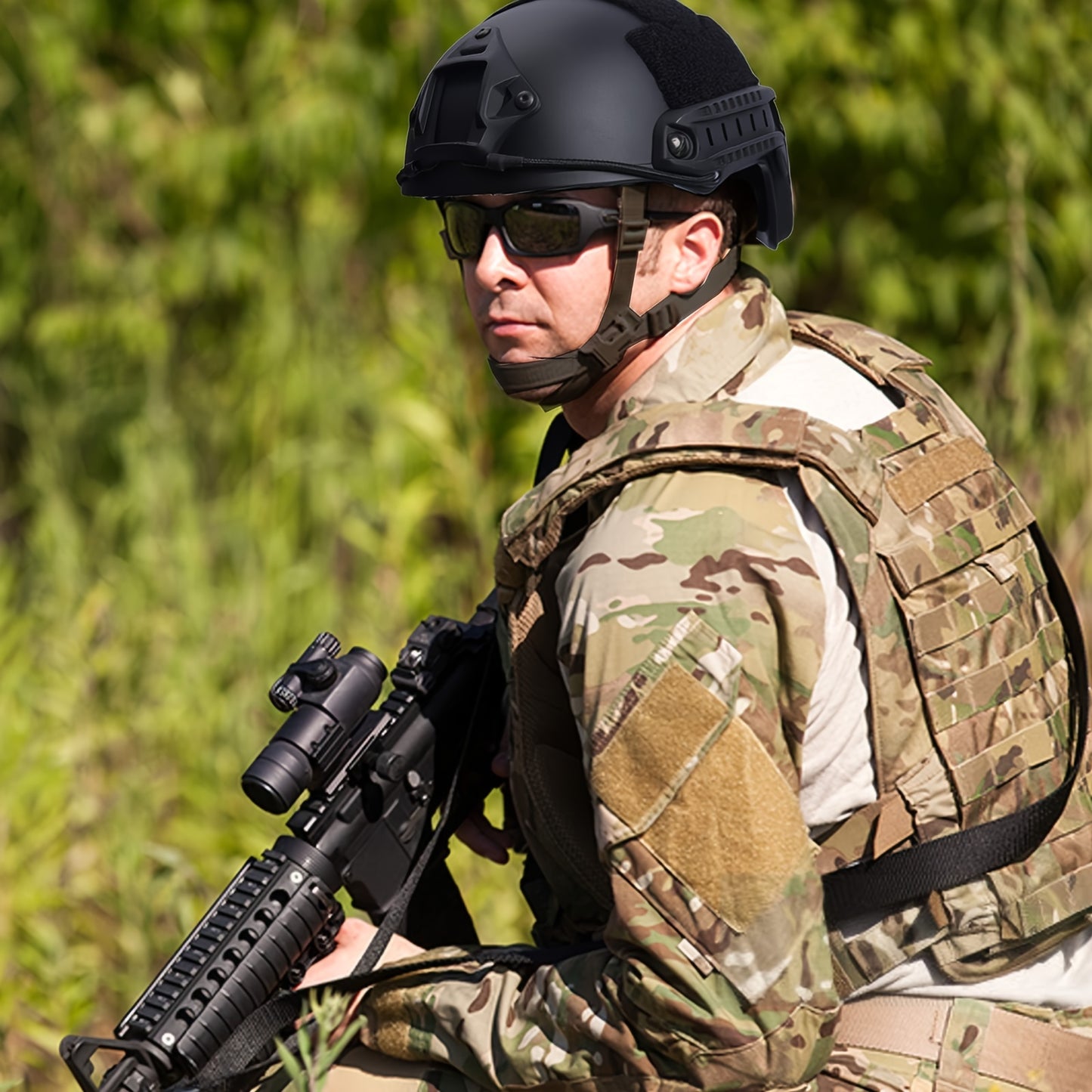 Elite Tactical Helmet - Durable ABS Construction, Explosion-Proof Design, Adjustable Knob for Secure Fit, Perfect for Airsoft, CS Paintball, Outdoor Activities and Dragon Boat Festival Celebrations - WardBoyzPROShop