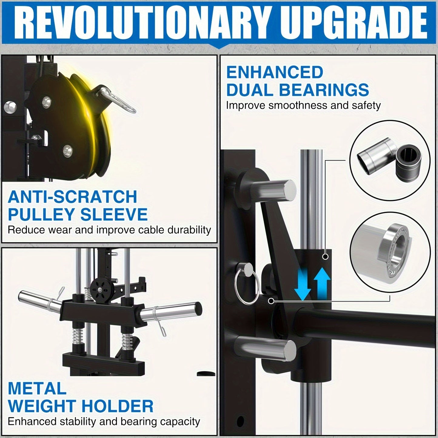 AII-IN-ONE Smith Machine With 2000 Pounds Capacity, Squat Rack With LAT-Pull Down System & Cable Crossover Machine, Multi-Function Power Cage With Cable Handle, T-bar And Other Attachments WardBoyzPROShop