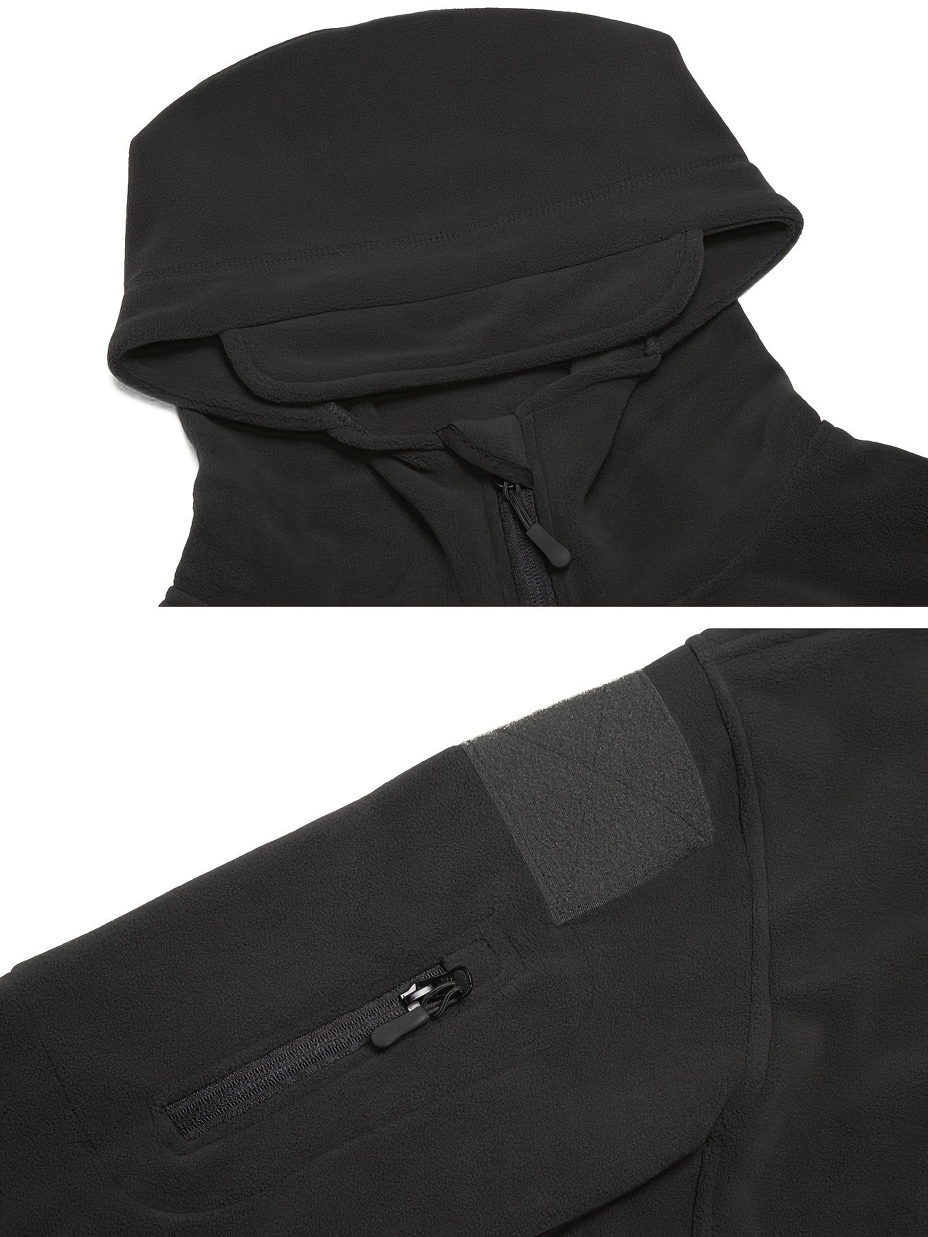 Men's Tactical Hoodie Fleece Jacket Winter Warm Full-Zip Military Army Outerwear Outdoor Sport Hooded Skiing Hunting Hiking Coat with 7 Zip Pockets WardBoyzPROShop