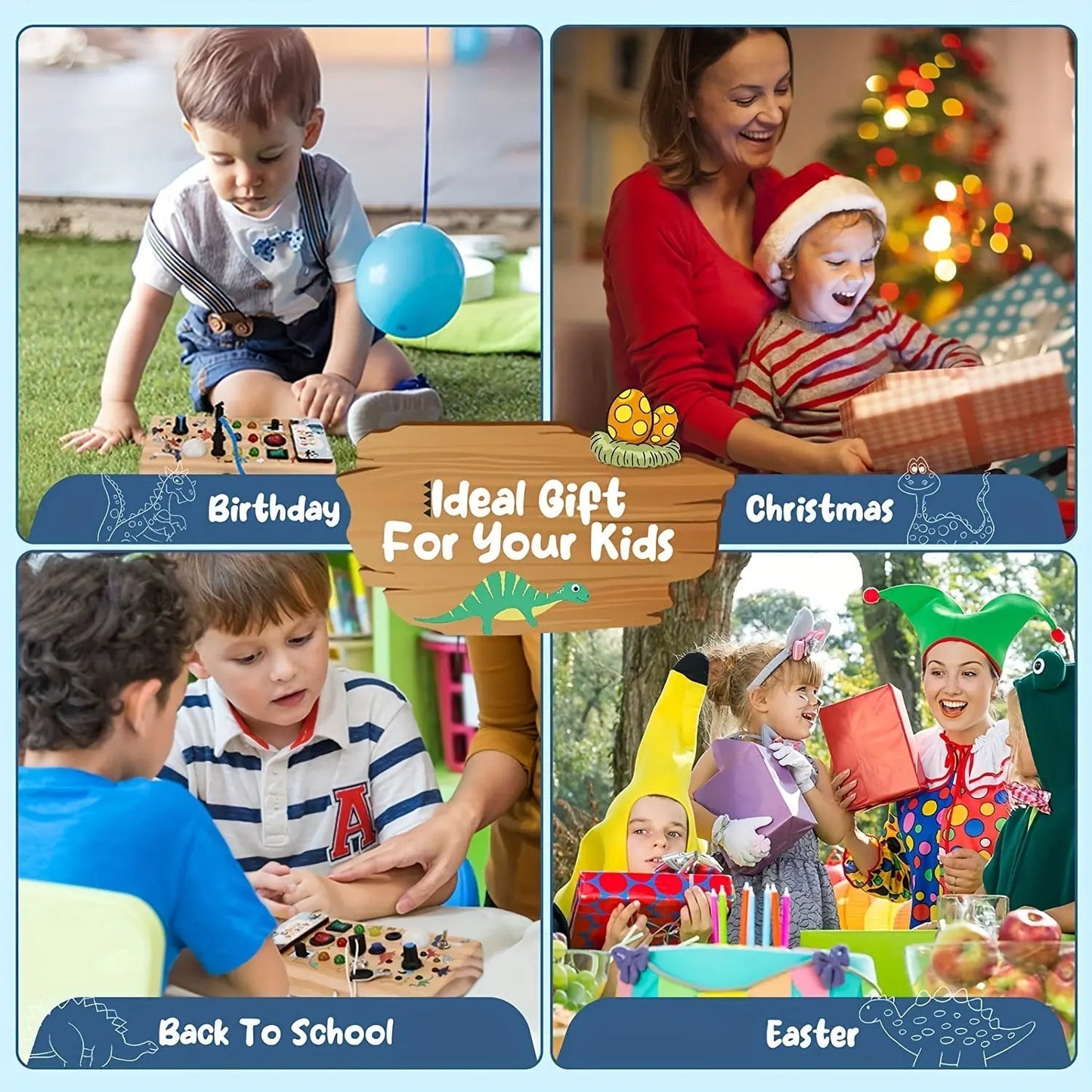 Busy Board, Toys For 1-3 Years Old, Baby Sensory Board, Preschool Learning Activities, Wooden Toys For Toddler, Christmas & Birthday Gift As Halloween, Christmas Gift WardBoyzPROShop