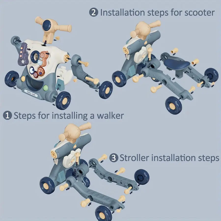 3-in-1 Sit-to-Stand Learning Walker Toy, Educational Walker Toy With Activity Center WardBoyzPROShop