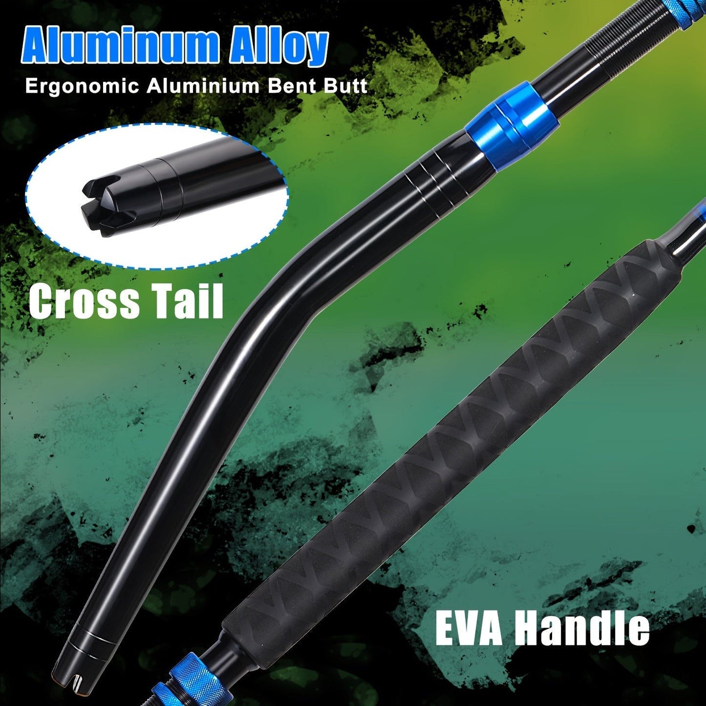 Sougayilang Heavy-Duty Carbon Fiber Boat Fishing Rod - Blue, Ambidextrous Grip for Deep Sea & Trolling WardBoyzPROShop