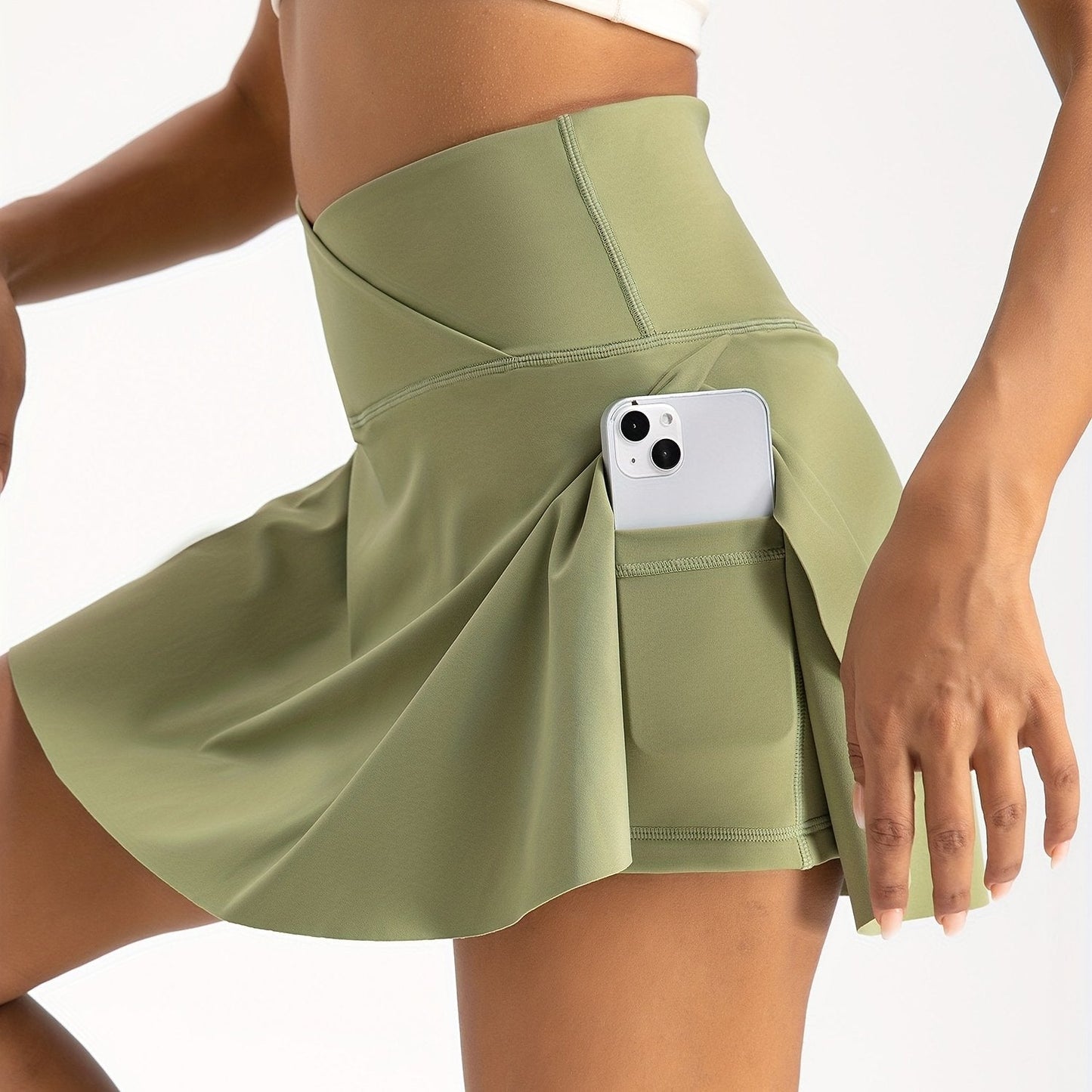 Women's 2-in-1 Tennis Skirt With Inner Pocket Shorts - High Waist Golf And Yoga Activewear WardBoyzPROShop