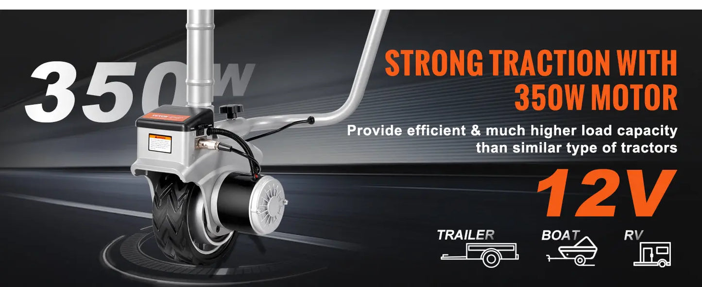VEVOR 5000lbs Electric Trailer Dolly 12V Trailer Jockey Wheel with 22 ft/min Speed & Adjustable Height for Moving Caravan Boat WardBoyzPROShop