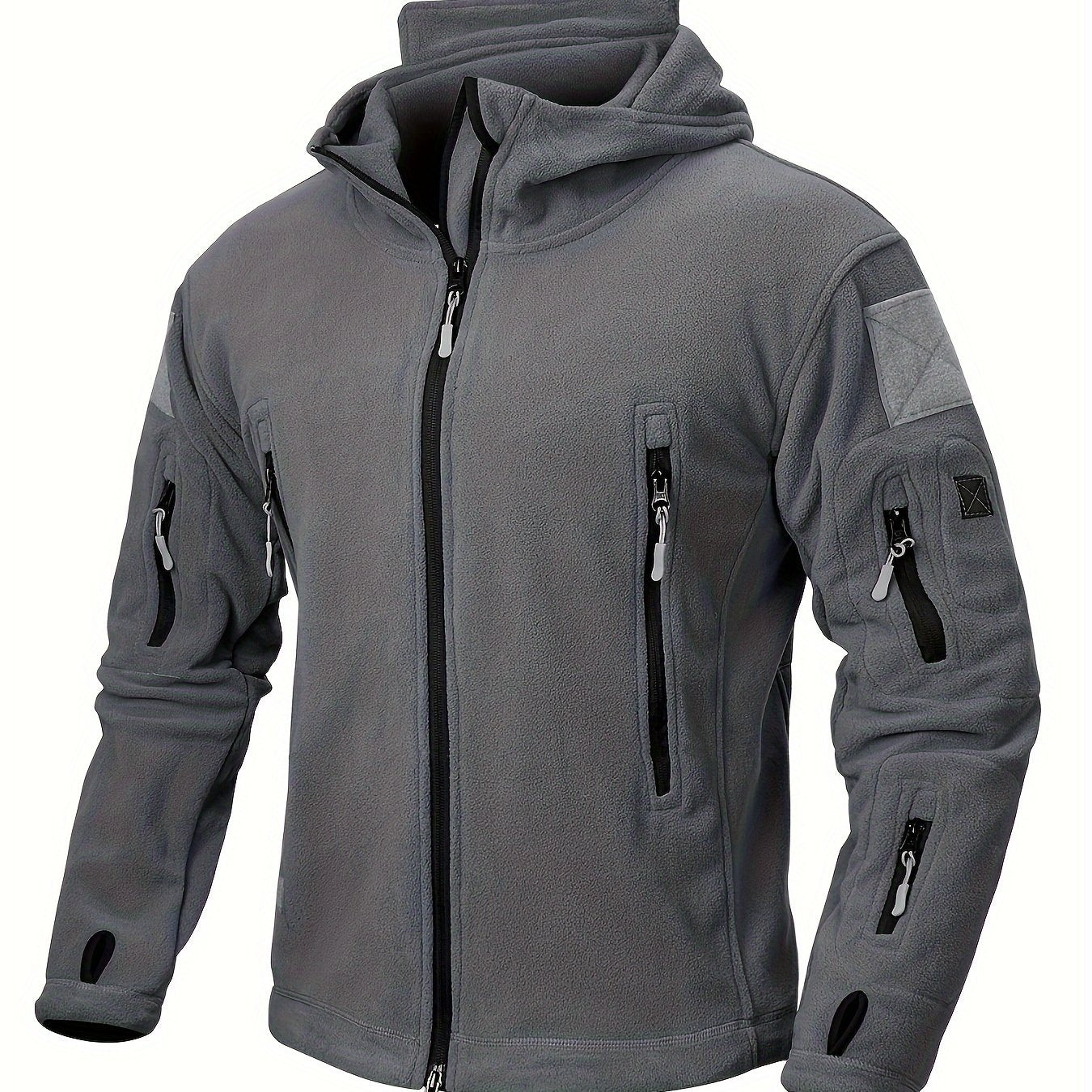 Men's Tactical Hoodie Fleece Jacket Winter Warm Full-Zip Military Army Outerwear Outdoor Sport Hooded Skiing Hunting Hiking Coat with 7 Zip Pockets WardBoyzPROShop