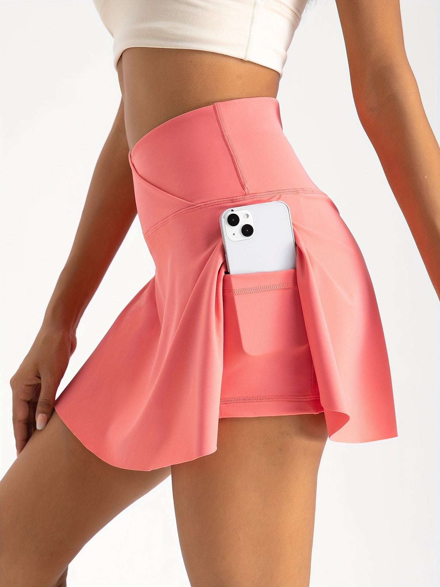 Women's 2-in-1 Tennis Skirt With Inner Pocket Shorts - High Waist Golf And Yoga Activewear WardBoyzPROShop