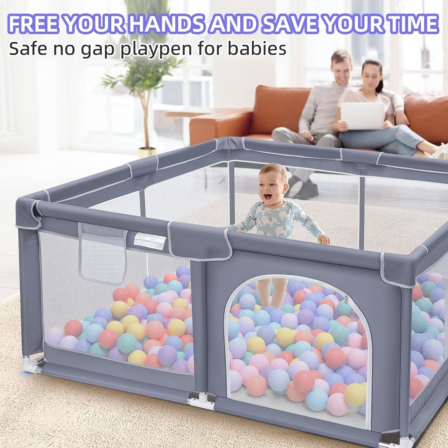 Secure Baby Gate Play Enclosure With Soft Breathable Mesh, Baby Activity/play Enclosure, Toddler Portable Baby Play Area, Indoor And Outdoor, Large Children's Activity Center WardBoyzPROShop