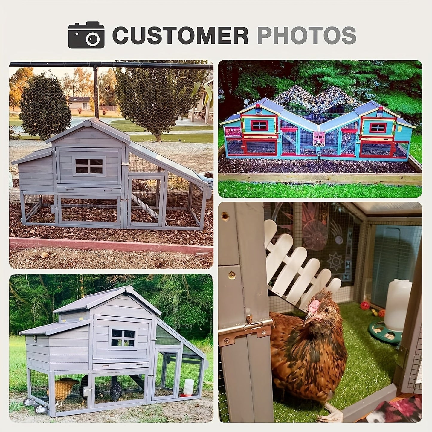 Aivituvin Chicken Coop Expandable Chicken House For Outdoor With Wheels Nesting Box, Leakproof Pull-on Tray And UV-Resistant Roof Panel WardBoyzPROShop