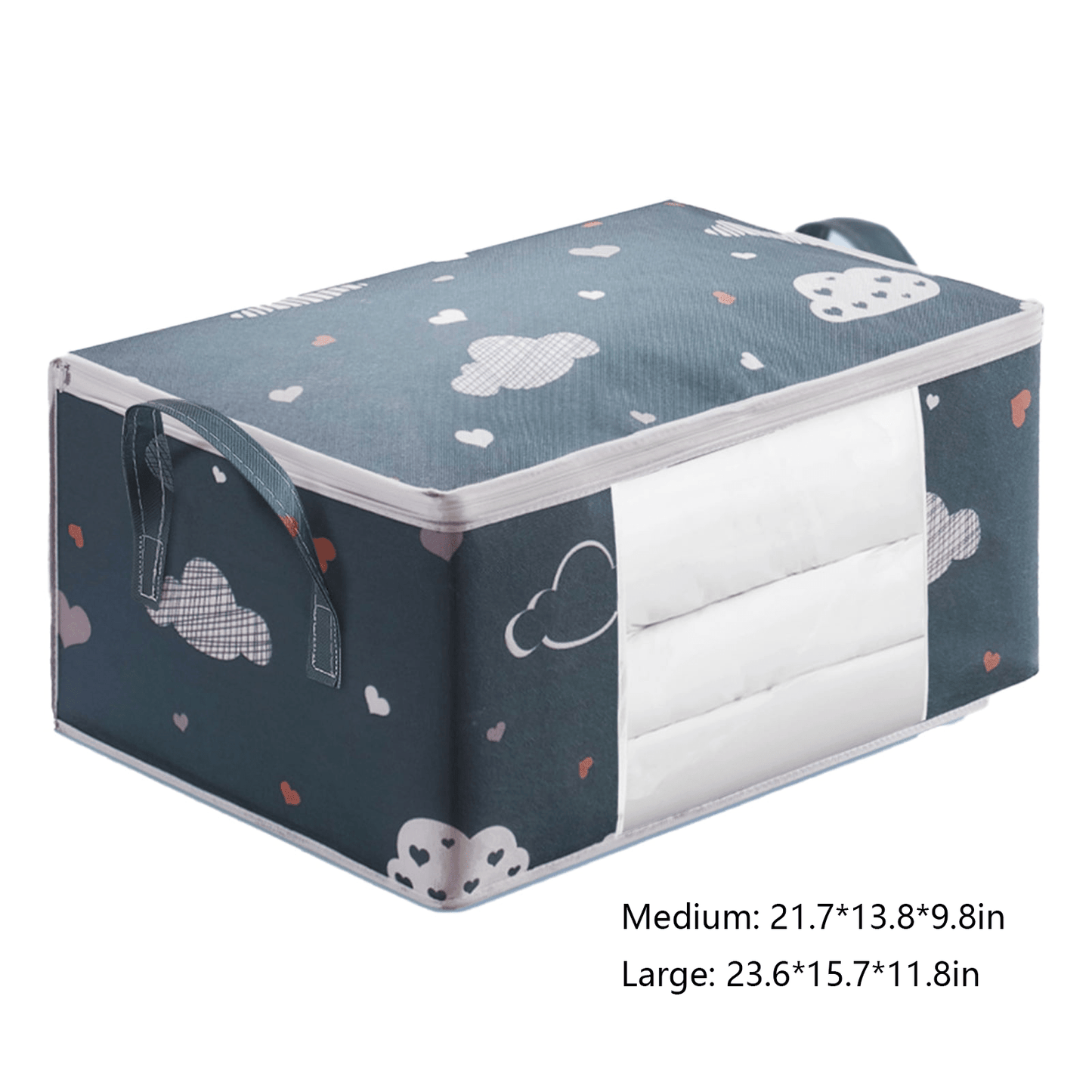 Large Capacity Clothes Storage Bag Organizer With Reinforced Handle, Suitable For Blankets, Bedding, Foldable With Sturdy Zipper, Clear Window Christmas, Halloween, Thanksgiving Gift Easter Gift WardBoyzPROShop