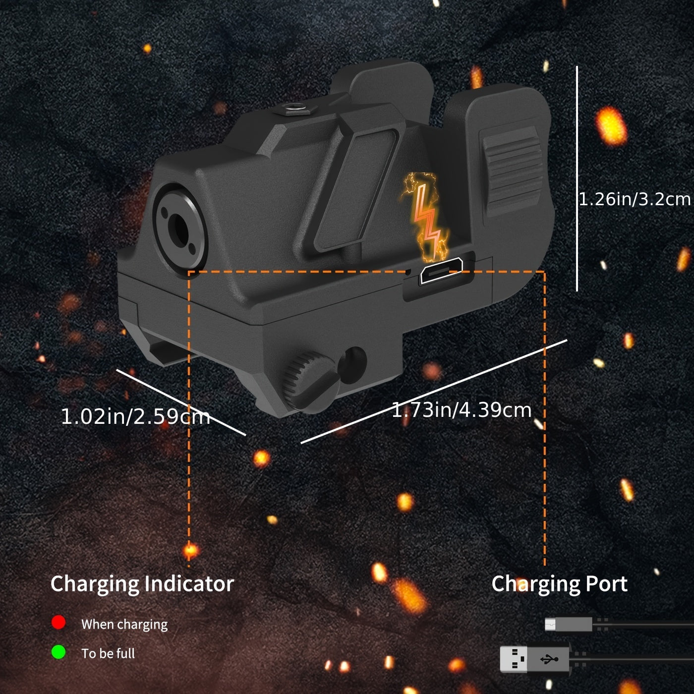 USB Rechargeable Green Laser Sight - Low Profile, Shockproof Dot Scope for Pistols & Rifles, 5mW Power, 0.5" Spot Size, Low Profile Beam, USB Rechargeable, Green Dot Sight, Shockproof WardBoyzPROShop
