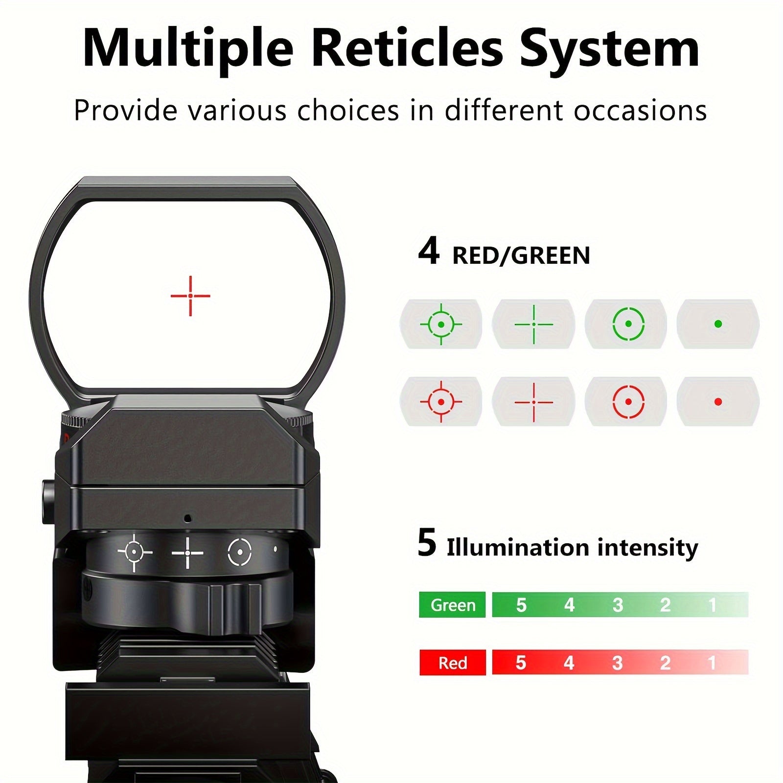 1X22X33 Red/Green Dot Gun Sight with 20mm Rail - Tactical Red Dot Sight, 4 Reticle Patterns, 5 Brightness Settings & Parallax Correction, Battery-Powered (Up to 36V), Compatible with Picatinny/Weaver Rails for Rifles, Pistols WardBoyzPROShop