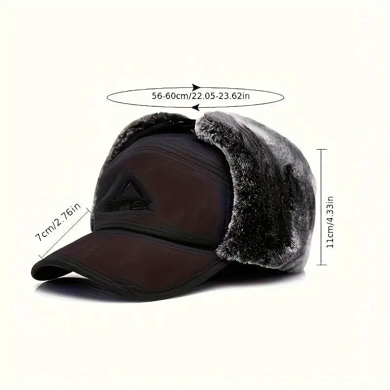 Winter Bomber Hat with Detachable Face Mask - Thick, Warm & Windproof for Skiing, Skating & Mountain Biking | Hand-Washable Polyester WardBoyzPROShop