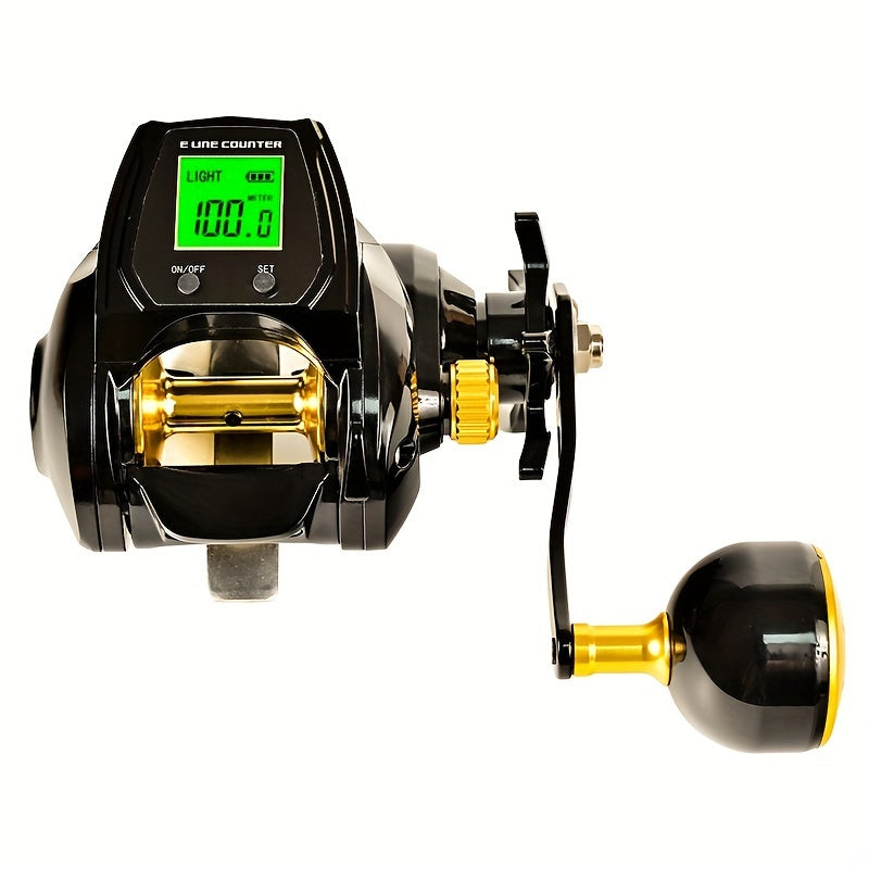 1pc 6.3:1 Gear Ratio Electronic Fishing Reel, Large Screen Counting Baitcasting Reel, Digital Display Fishing Reel With 26.46LB Brake Force, Fishing Tackle For Saltwater WardBoyzPROShop