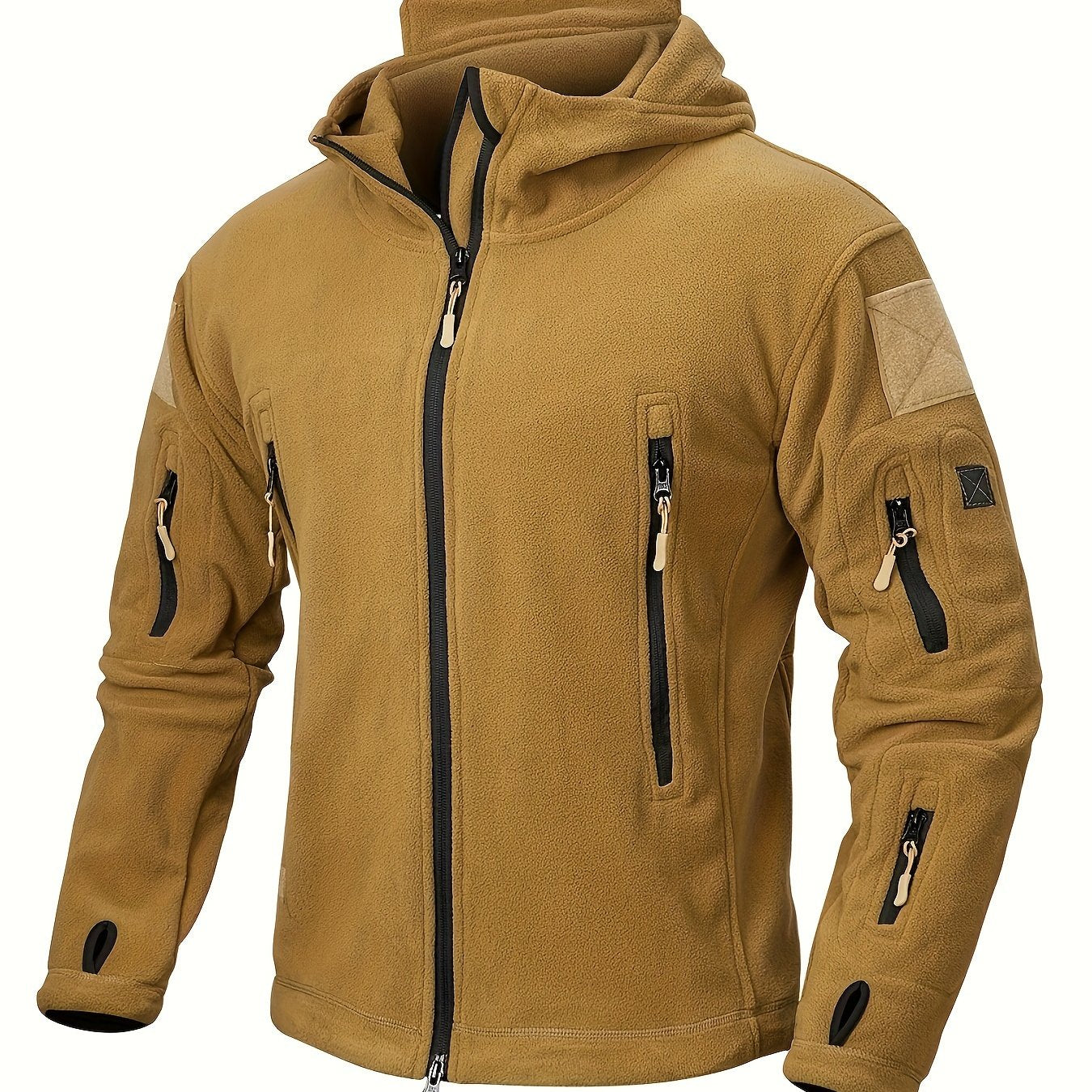 Men's Tactical Hoodie Fleece Jacket Winter Warm Full-Zip Military Army Outerwear Outdoor Sport Hooded Skiing Hunting Hiking Coat with 7 Zip Pockets WardBoyzPROShop