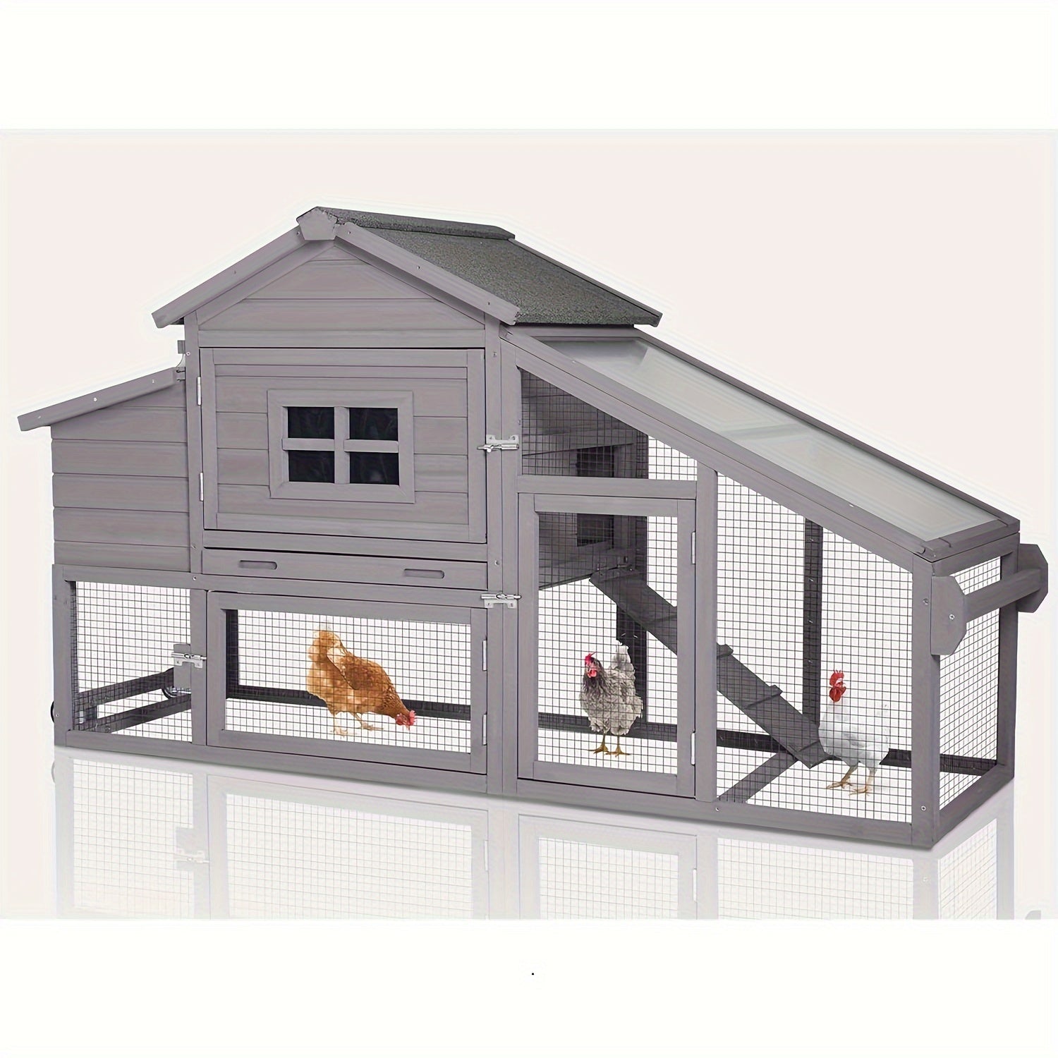 Aivituvin Chicken Coop Expandable Chicken House For Outdoor With Wheels Nesting Box, Leakproof Pull-on Tray And UV-Resistant Roof Panel WardBoyzPROShop