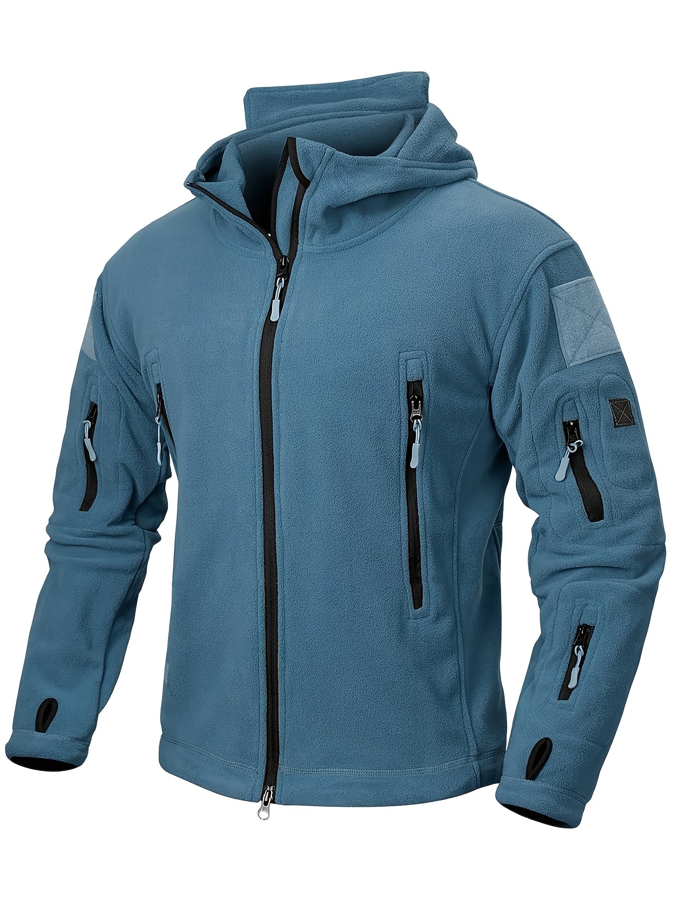 Men's Tactical Hoodie Fleece Jacket Winter Warm Full-Zip Military Army Outerwear Outdoor Sport Hooded Skiing Hunting Hiking Coat with 7 Zip Pockets WardBoyzPROShop
