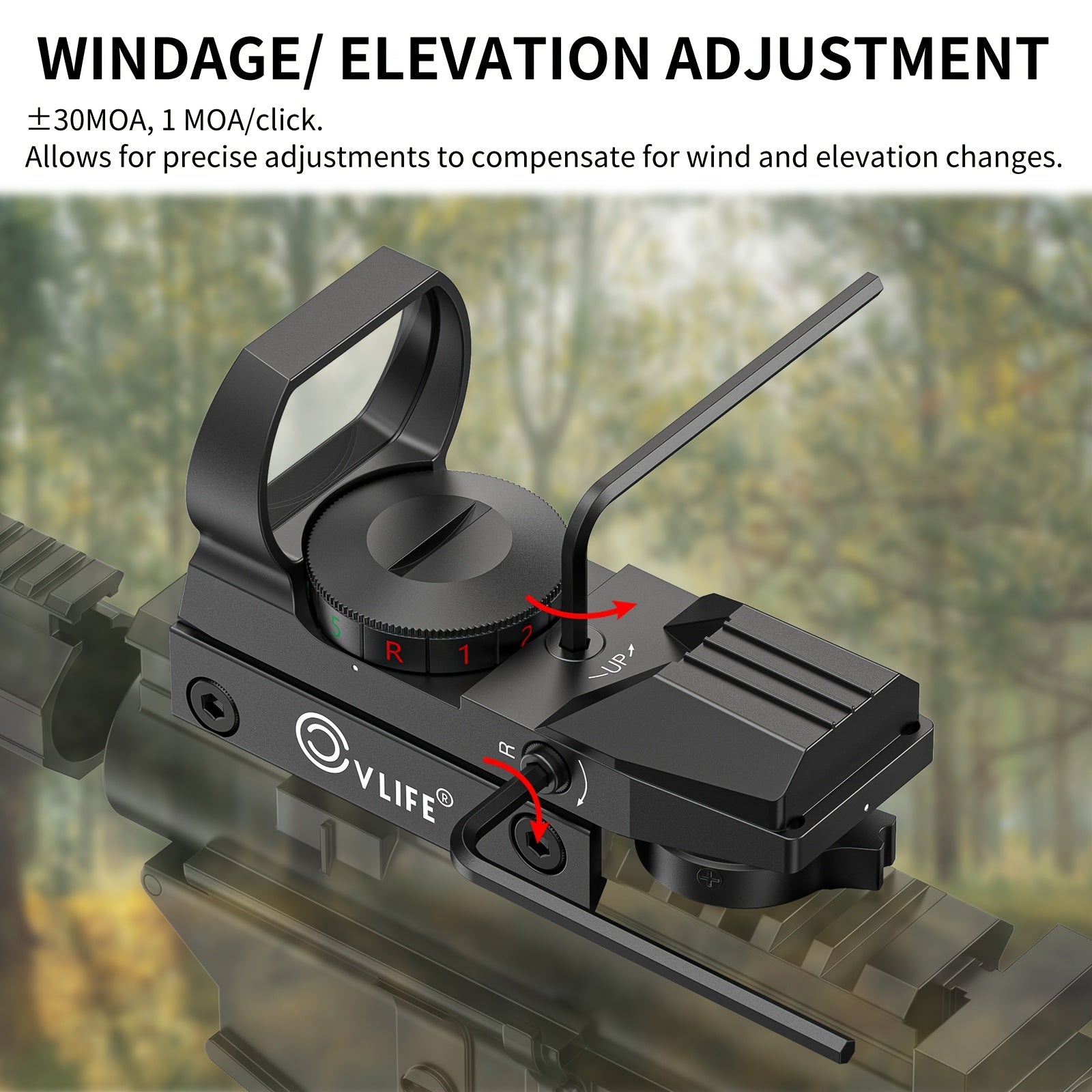 1X22X33 Red/Green Dot Gun Sight with 20mm Rail - Tactical Red Dot Sight, 4 Reticle Patterns, 5 Brightness Settings & Parallax Correction, Battery-Powered (Up to 36V), Compatible with Picatinny/Weaver Rails for Rifles, Pistols WardBoyzPROShop