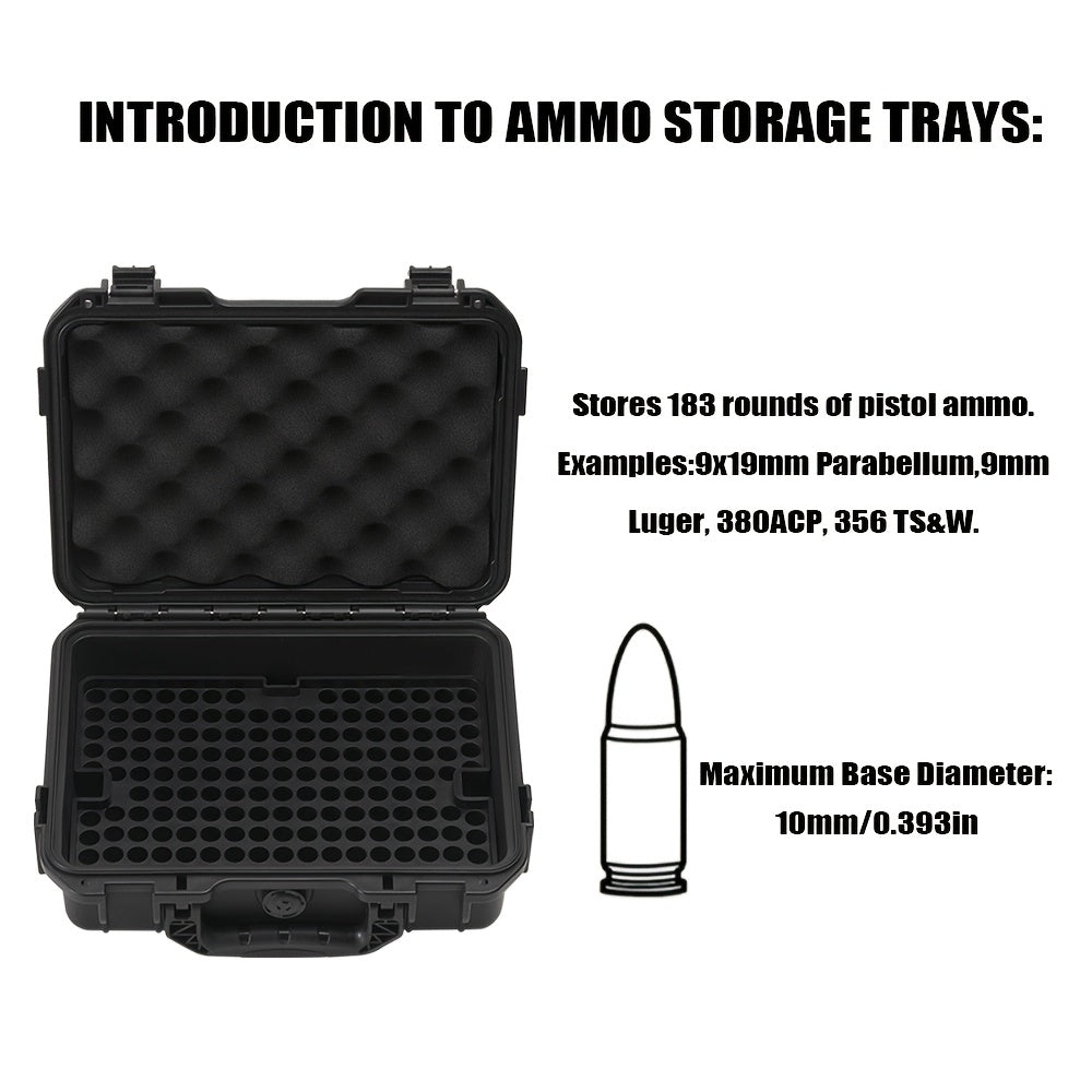 Lockable Hard Shell Gun Case - Durable Firearm & Ammo Storage Box for 9x19mm, 9mm Luger, 380ACP, 38 S&W, 32 S&W,.40 S&W (Case Only) WardBoyzPROShop