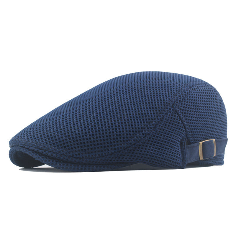 Summer Men News Breathable Cap Hat Mesh Cabbie Golf Driving Sun Flat Beret Black White Gray Beige Hats Caps Visors WardBoyzPROShop