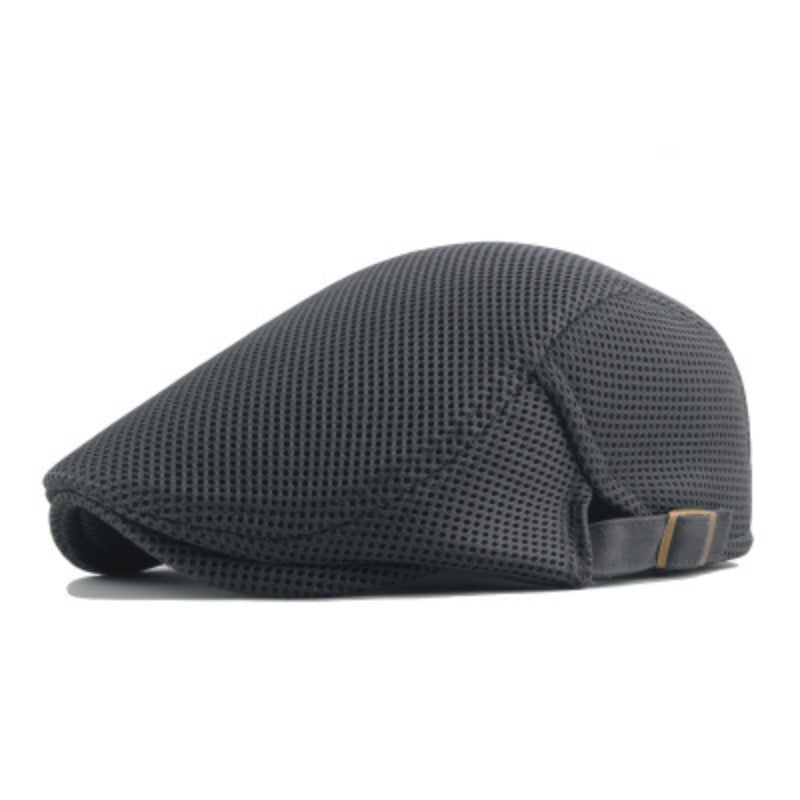Summer Men News Breathable Cap Hat Mesh Cabbie Golf Driving Sun Flat Beret Black White Gray Beige Hats Caps Visors WardBoyzPROShop