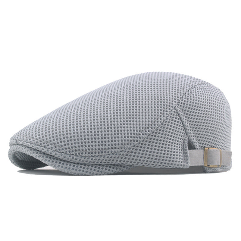 Summer Men News Breathable Cap Hat Mesh Cabbie Golf Driving Sun Flat Beret Black White Gray Beige Hats Caps Visors WardBoyzPROShop