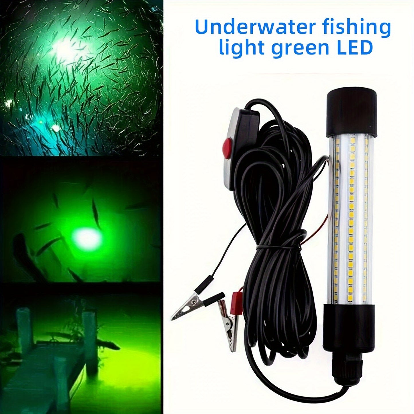 1200LM High-Powered LED Underwater Fishing Light Stick - Attracts Fish, Squid, and Prawns from 50-100m Distance - Battery Powered, Waterproof, and Durable PPS Material