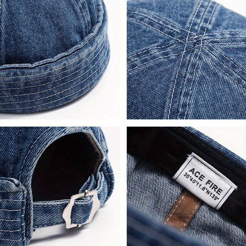 1PC Brimless Denim Hat Men Women Retro Caps Washed Cowboy Skullcap WardBoyzPROShop