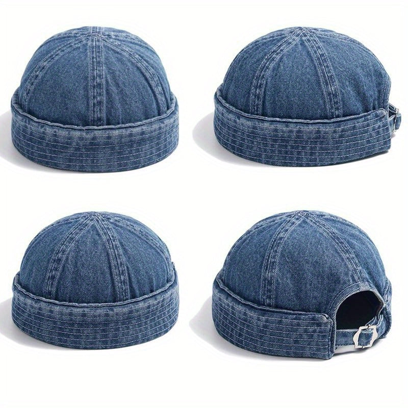 1PC Brimless Denim Hat Men Women Retro Caps Washed Cowboy Skullcap WardBoyzPROShop