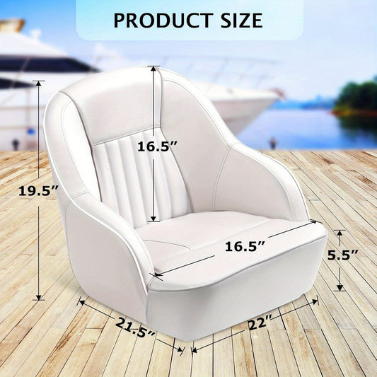 Pontoon Boat Seat, Captain Bucket Seat With Thickened Sponge Padding, Boat Captains Chairs, Fishing Boat Seats, Boat Bucket Seat for Fishing Boat, Sightseeing Boat, Speedboat, Canoe, 1-Piece WardBoyzPROShop